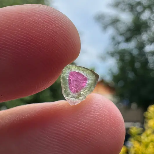 Turmalina Watermelon, cristal natural unicat, cod A60, 6x4mm, 2.23ct