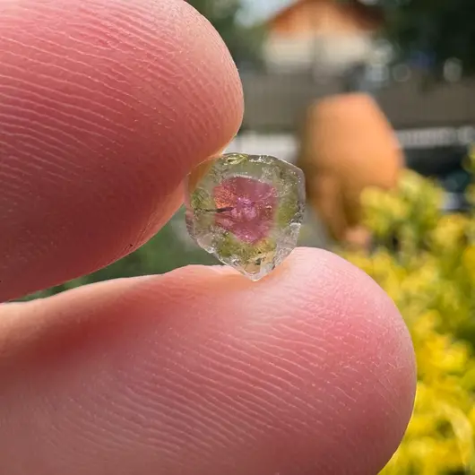 Turmalina Watermelon, cristal natural unicat, cod A62, 6x2mm, 1.35ct