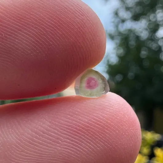 Turmalina Watermelon, cristal natural unicat, cod A65, 4x4mm, 0.99ct