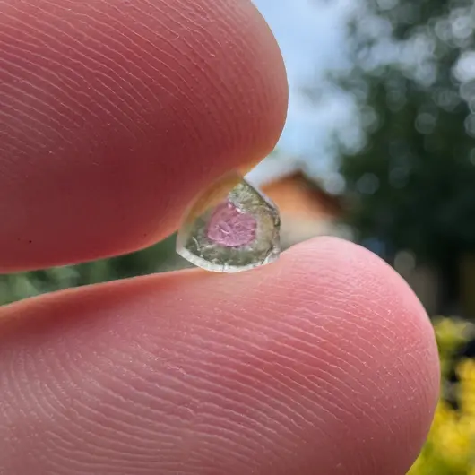 Turmalina Watermelon, cristal natural unicat, cod A67, 4x2mm, 0.87ct
