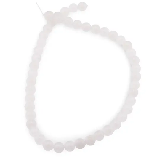 Sirag Cuart alb sfere 8mm, 39cm