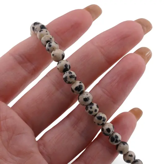 Sirag Jasp dalmatian sfere 6mm, 38cm, imagine 3