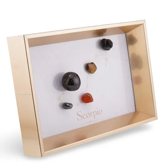 Tablou premium cu constelatia zodiei Scorpion si cristale naturale, imagine 2
