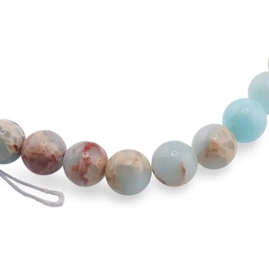 Sirag Jasp Imperial Blue Sea Sediment sfere 8mm, 38cm, imagine 2