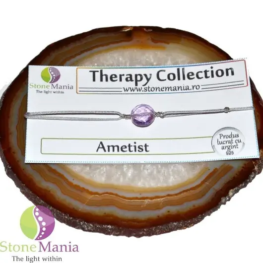 Bratara Therapy ametist banut fatetat si argint 925
