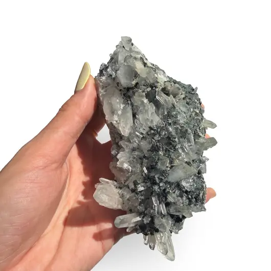 Floare de mina pentru colecție, cristal natural unicat, 116x65x51mm, 412g, cod F247, imagine 2