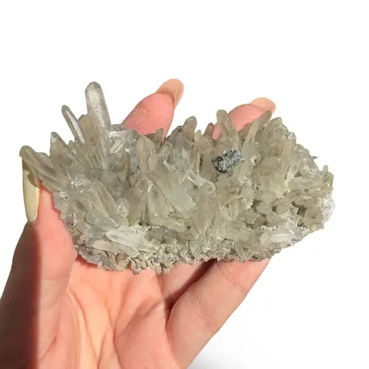 Floare de mina pentru colecție, cristal natural unicat, 79x38x48mm, 124g, cod F347, imagine 2