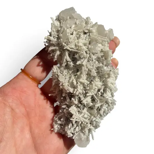 Floare de mina pentru colecție, cristal natural unicat, 79x51x15mm, 114g, cod F278, imagine 2