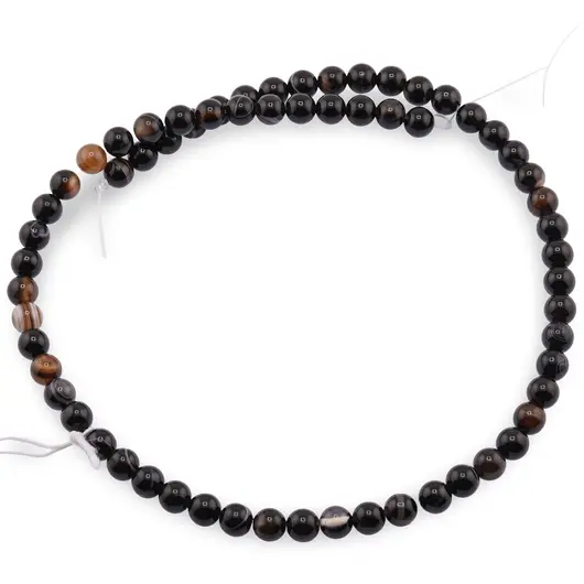 Sirag Agat negru sfere 6mm, 38cm