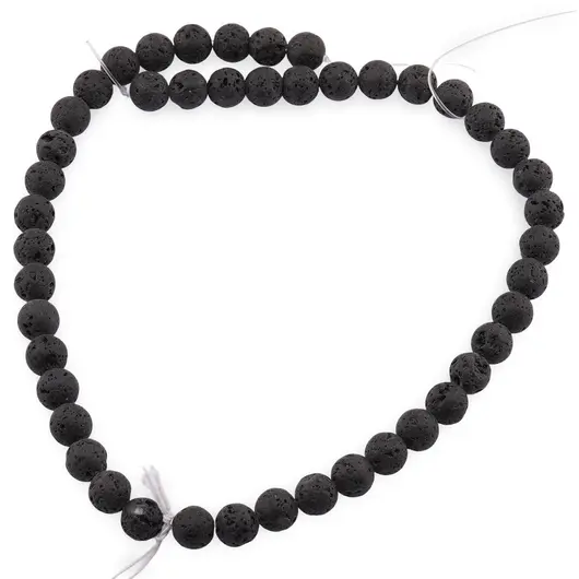 Sirag Roca vulcanica neagra sfere 8mm, 39cm