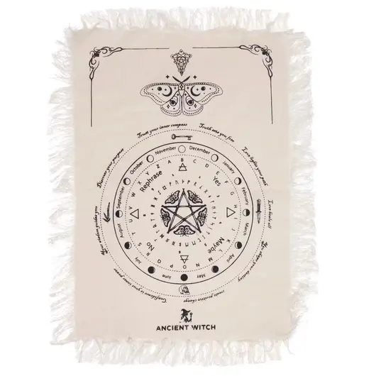 Panza pentru Divinatie cu Pendul - Fluture Mistic crem si negru, 30x46,5cm