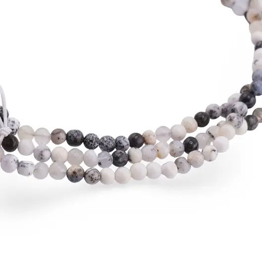 Sirag Opal Dendritic sfere 3-4mm, 33cm, imagine 2