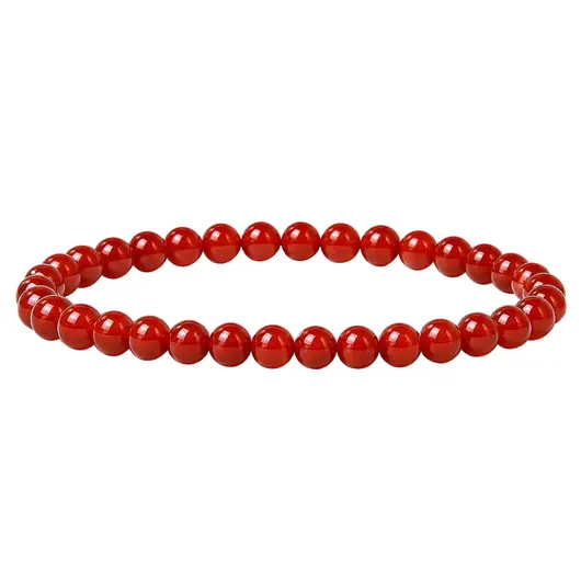 Bratara din carneol cu sfere de 4 mm, pe elastic, lungime 19 cm