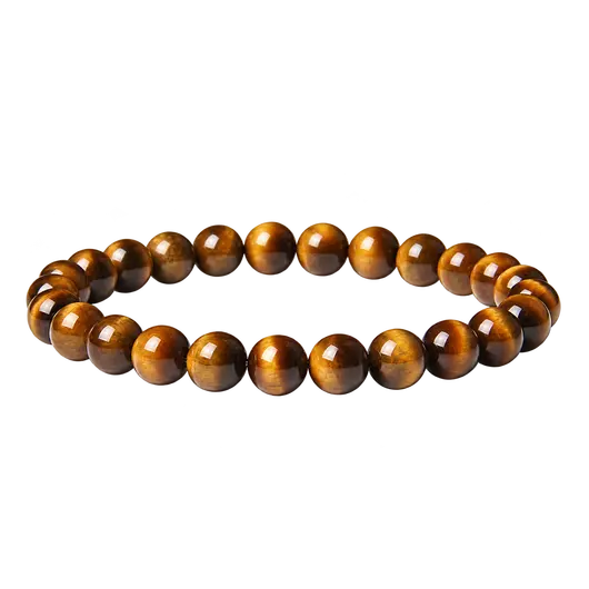Bratara din ochi de tigru, sfere 6 mm, pe elastic, lungime 19 cm