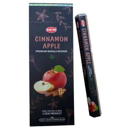 Betisoare parfumate HEM Cinnamon Apple, hexagonale, 20 bucati