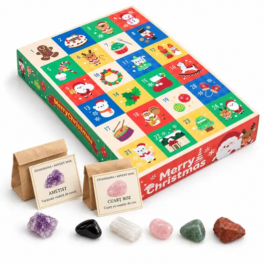 Calendar Advent 2026 cu 24 de cristale naturale surpriza – STONEMANIA, imagine 3