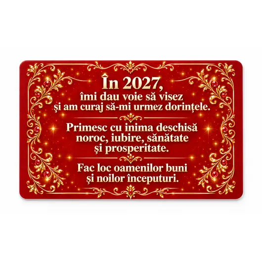 Card pentru manifestare si indeplinirea dorintelor de Revelion 2027, cu lista de dorinte si plic, imagine 3
