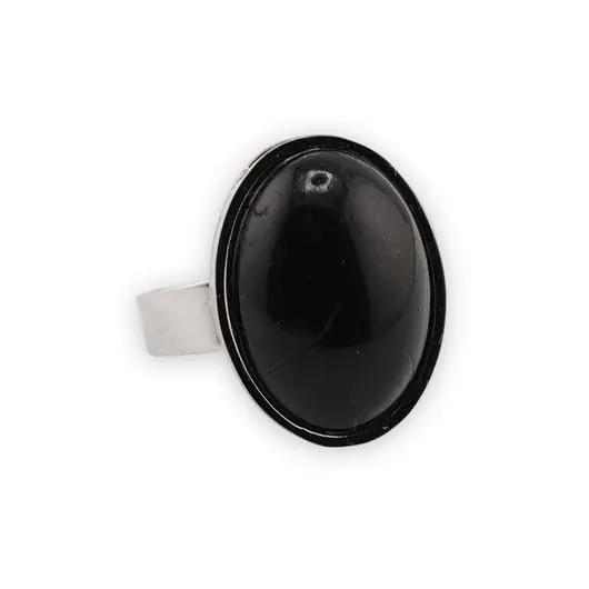 Inel reglabil Onix oval cu montura din inox, 22mm