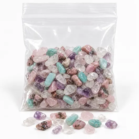 Mix cristale chips zodia Balanta, 5 pietre de 7-9 mm, 25 g, cu cartonas