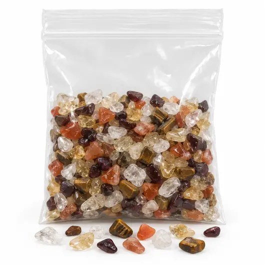Mix de cristale chips pentru zodia Leu, 5 pietre, 25 g, 7-9 mm, cu cartonas