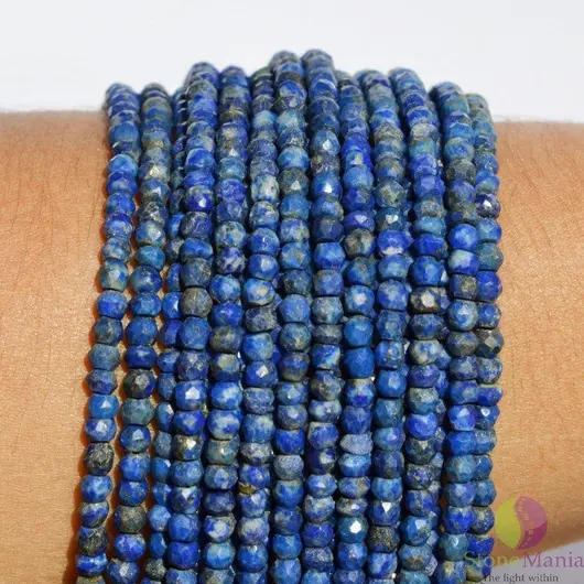 Sirag lapis lazuli discuri fatetate 4mm, 33cm