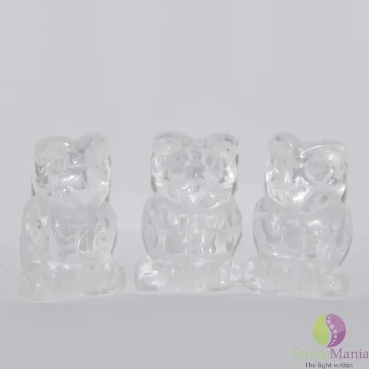 Bufnita cristal de stanca figurina gravata 50mm