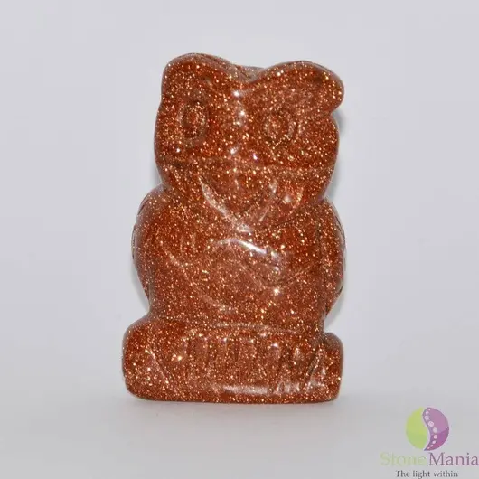 Bufnita goldstone maro figurina gravata 50mm