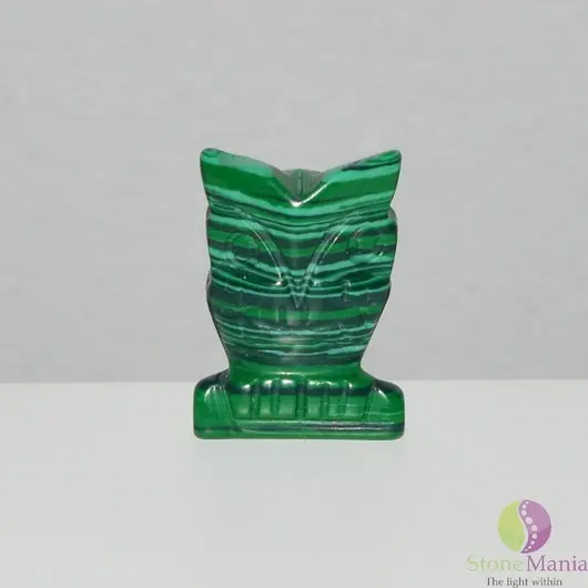 Bufnita malachit figurina gravata 30mm