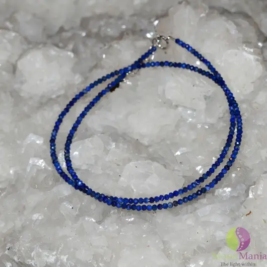 Colier lapis lazuli discuri fatetate 2mm cu argint 925