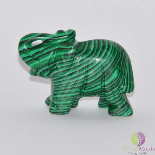 Elefant malachit figurina gravata 45mm