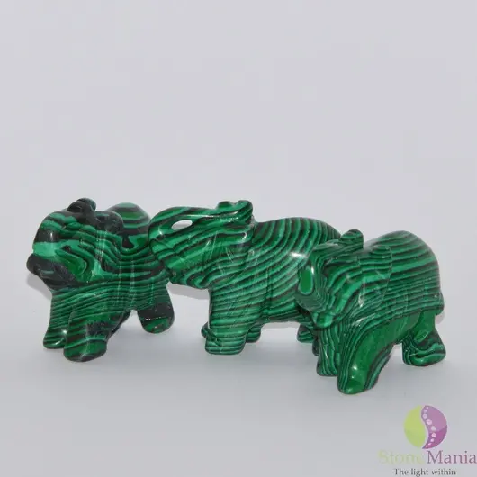 Elefant malachit figurina gravata 50mm