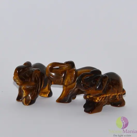 Elefant ochi de tigru figurina gravata 45mm