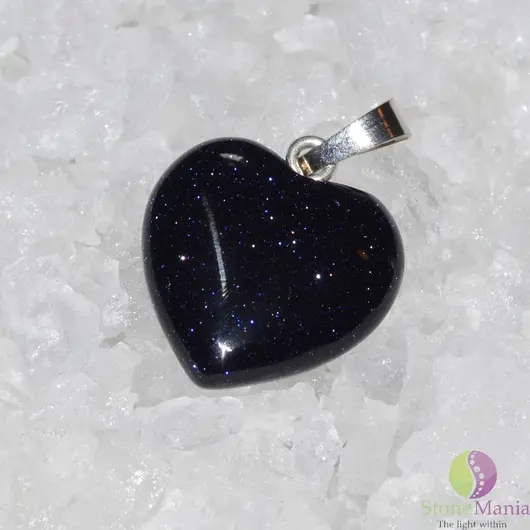 Pandantiv inima goldstone albastru 20mm
