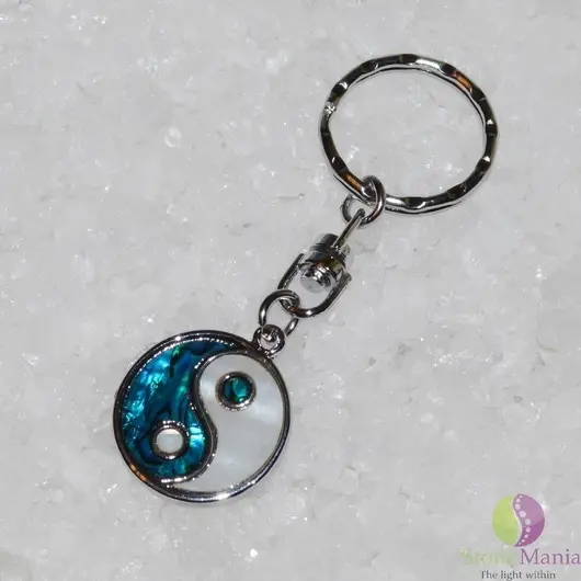 Breloc Yin Yang sidef si abalone 24mm