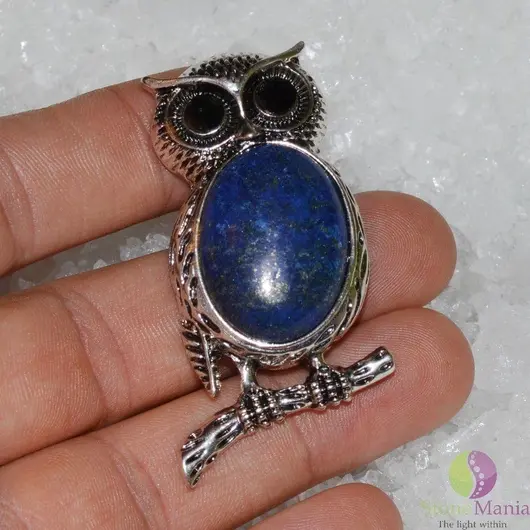 Brosa / Pandantiv bufnita lapis lazuli
