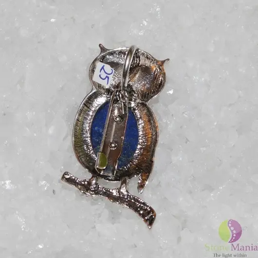 Brosa / Pandantiv bufnita lapis lazuli