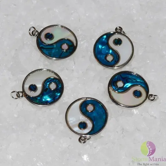 Pandantiv Yin Yang sidef si abalone 24mm