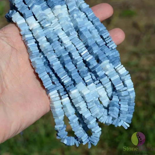 Sirag opal albastru degrade patratele 7-8mm, 40cm