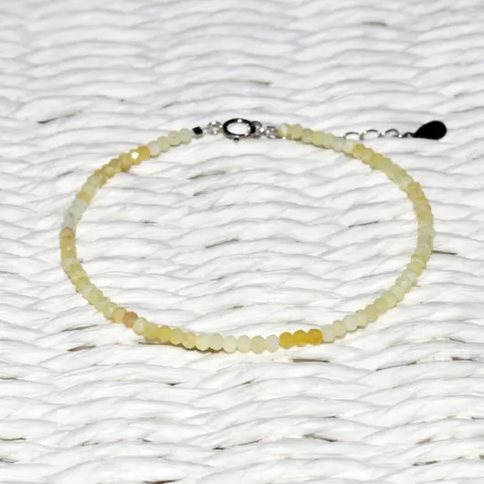Bratara opal galben deschis pietre micro fatetate 2mm si argint 925