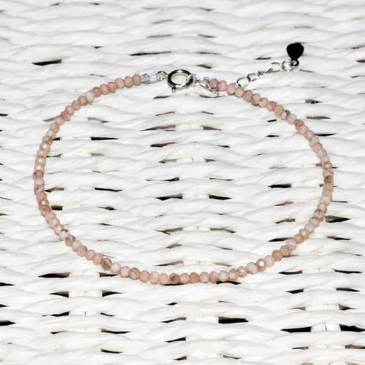 Bratara rodocrozit pietre micro fatetate 2mm si argint 925