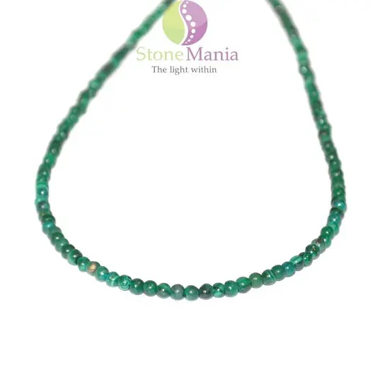 Colier malachit natural sfere 3mm