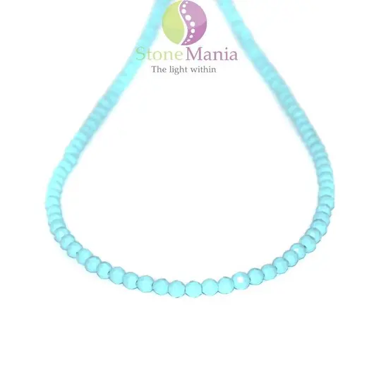 Colier turcoaz bleu sfere fatetate 4mm