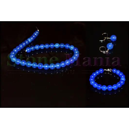 Set agat albastru sfere 10mm