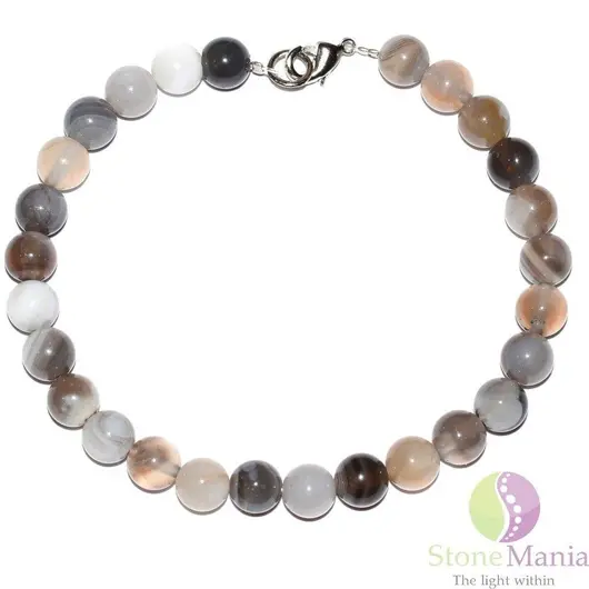 Bratara agat de Botswana sfere 6mm