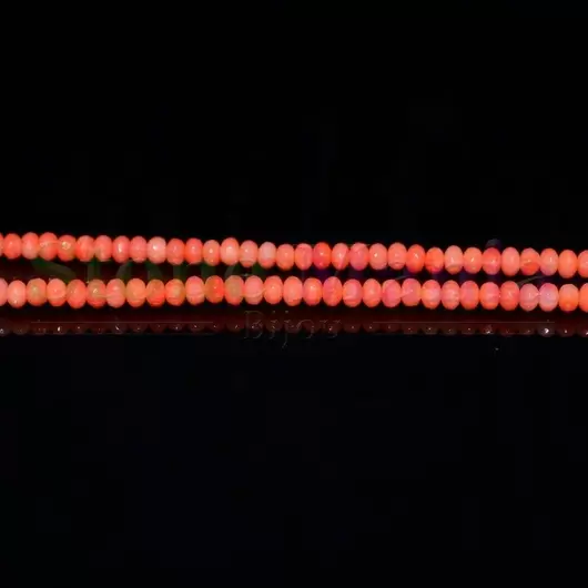 Colier coral portocaliu disc fatetat 4mm