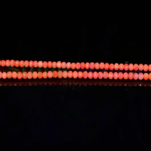 Colier coral portocaliu disc fatetat 4mm
