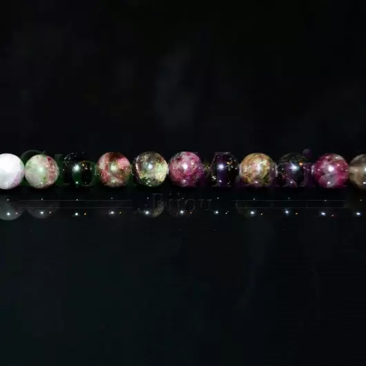 Colier turmalina multicolor sfere 8mm