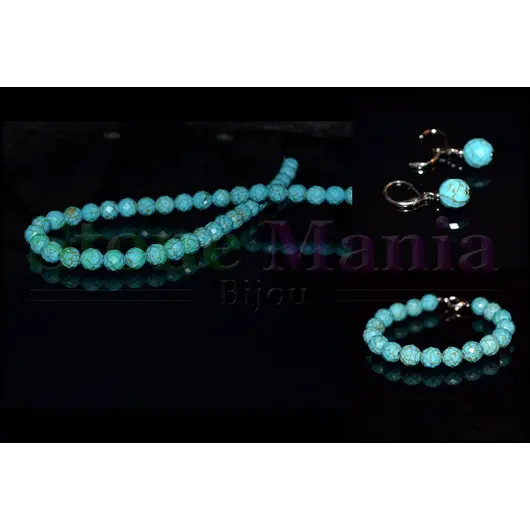 Set turcoaz sfere fatetate 10mm