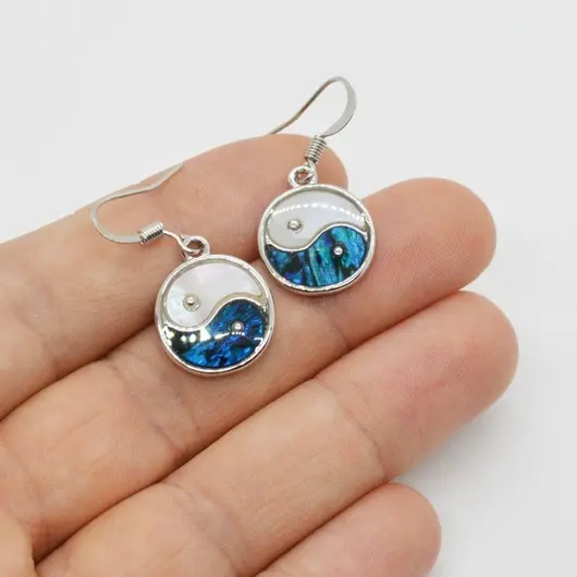 Cercei Yin Yang din scoica abalone