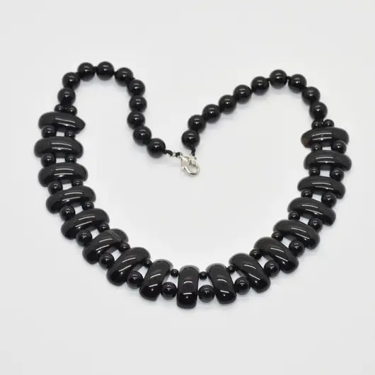 Colier onix negru pietre 25mm